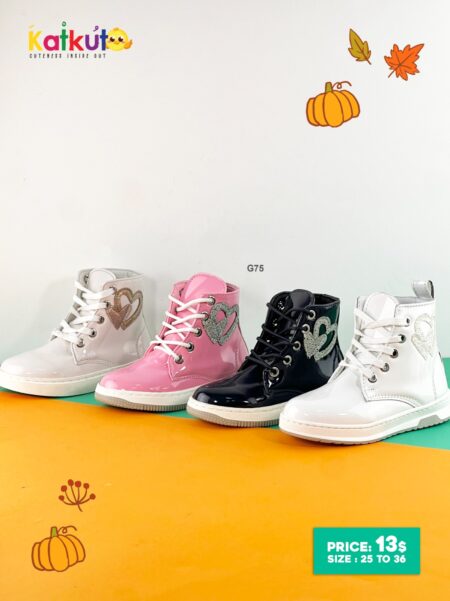 Sparkle heart high-top boots G75