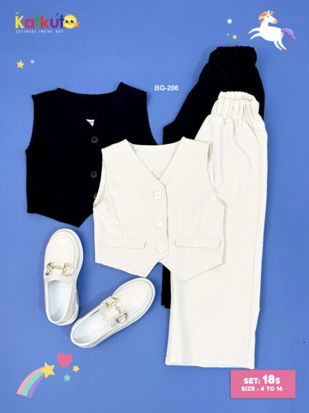 Buttoned vest and pants set BG-206