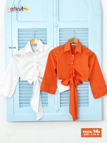 Front-tie popllin shirt BG-208