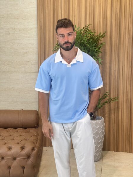 two-tone knit shirt MENT345