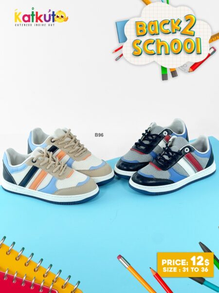 Active youth striped walking shoes B96