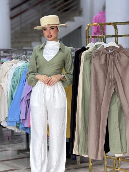 Linen Wide-Leg Pants WOP982