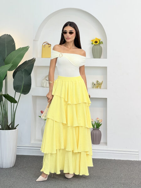 Bella Ruffle Midi Skirt WOSK1056