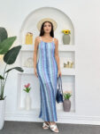 Ocean Stripe Maxi Dress WOD1049