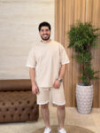 Crewneck short sleeve outfit with side stripes MENS228