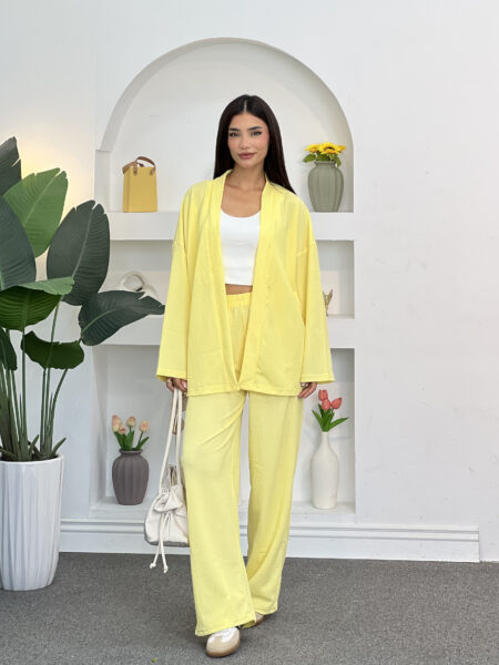 Flowy Cardigan and Trousers Set WO-1318