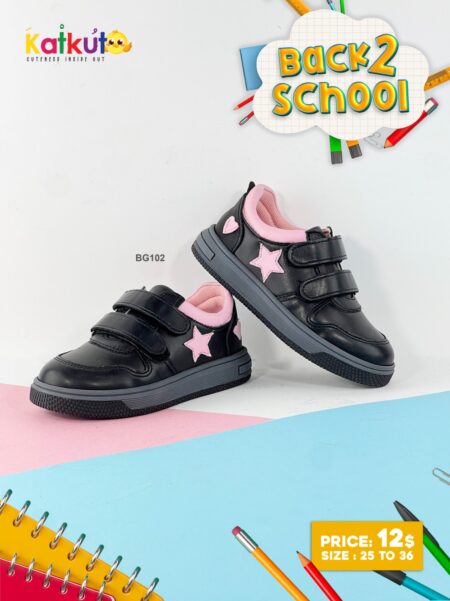 Star and Heart patch velcro sneakers BG102