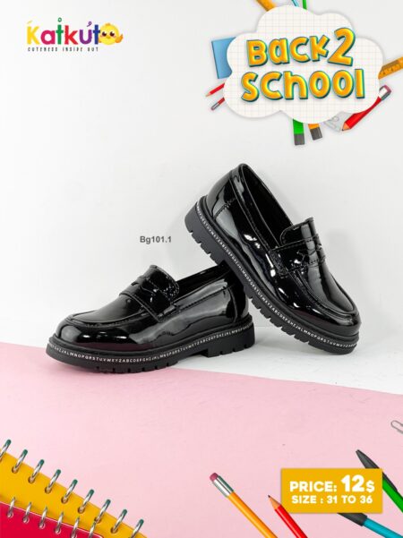 Classic school loafers with letter trim BG101.1