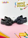 Metallic buckle school loafers BG100