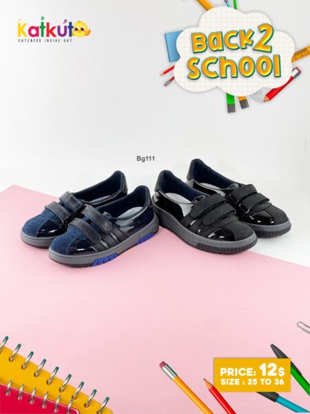 Double-Strap shoes with glossy finish BG111