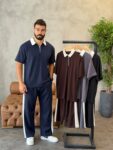 Contrast polo & jogger set MENS356